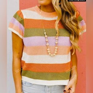 Cropped short sleeve sweater from SHEIN. Size large, never worn.